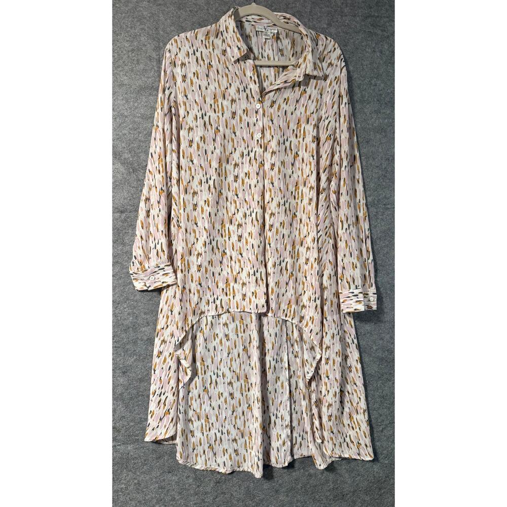 Lena Gabrielle XL Women Long Sleeved Sheer High Low Top